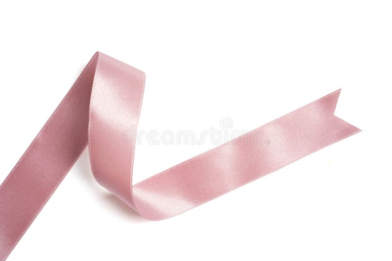 Pink Ribbon in Roll on White Stock Image Image of pink, isolated