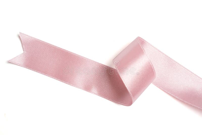 Pink Ribbon in Roll on White Stock Image Image of pink, isolated