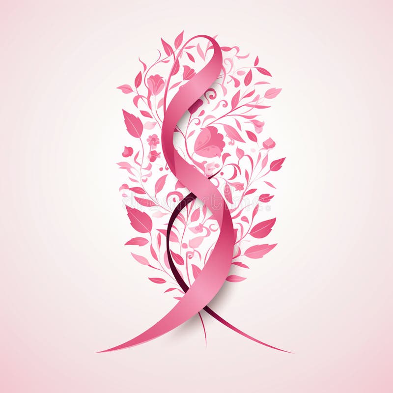 Pink Ribbon a Symbol of Hope and Strength Stock Illustration