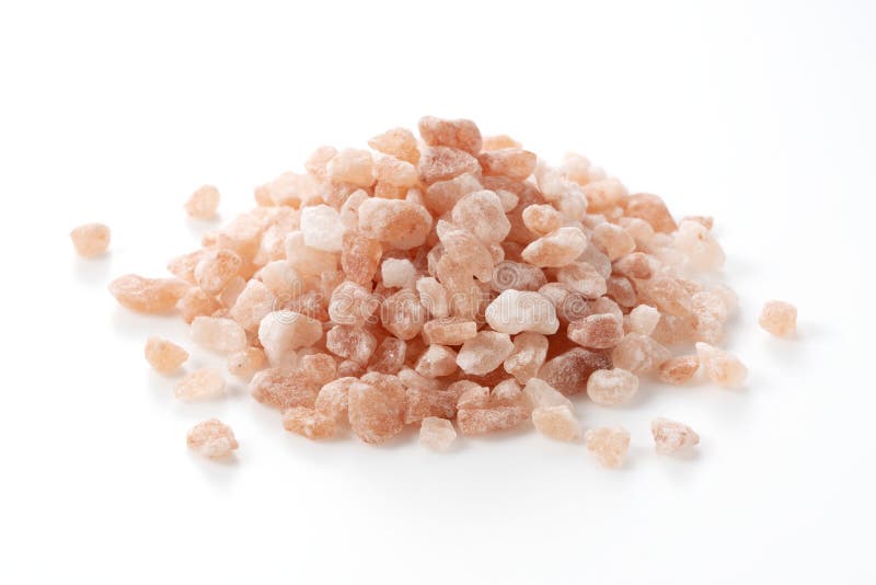 Pink Rock Salt Placed on a White Background Stock Photo Image of
