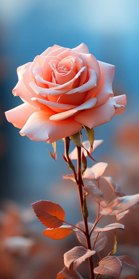 Delicate Rose: Minimalist 3d Mobile Wallpaper For First-rate And Samsung Q950ts royalty free stock photography