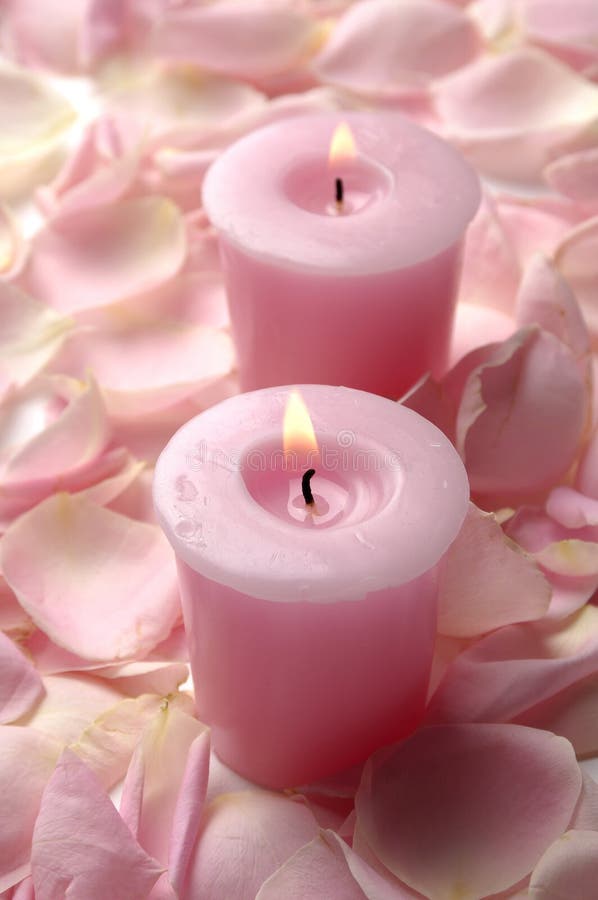Pink roses with candle stock image. Image of candle, harmony 22338617