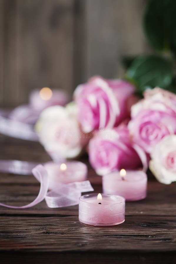 heart shaped candles Stock Photo by OxanaDenezhkina