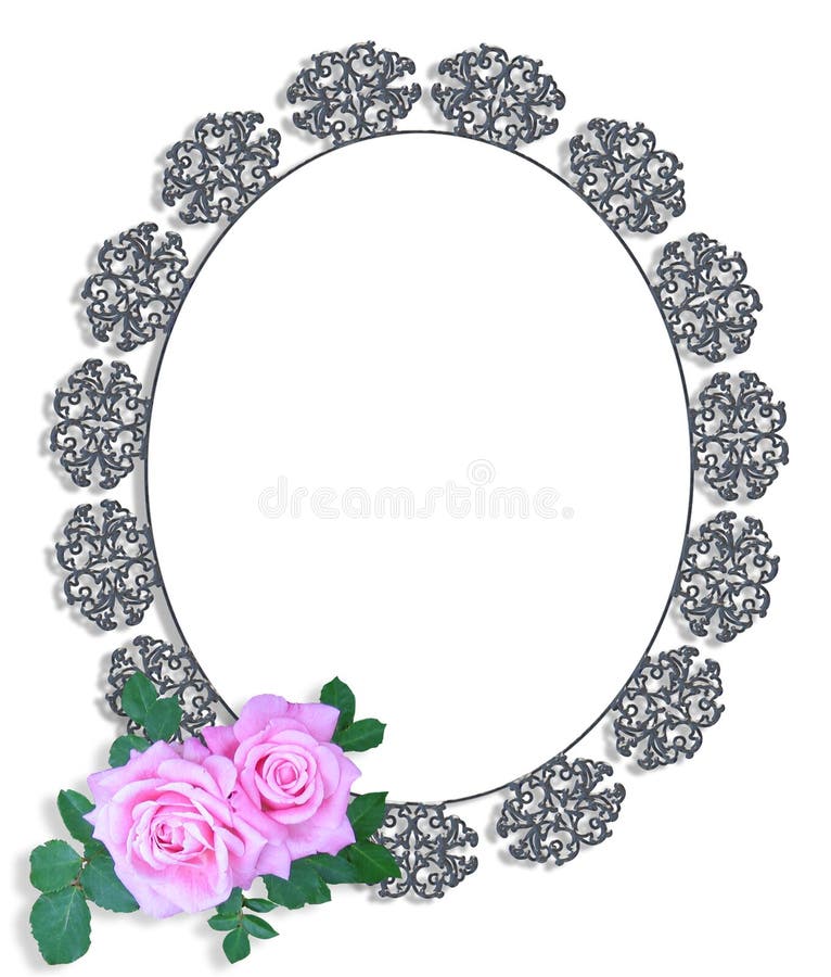 Golden Vector Oval Frame With Flowers Stock Vector Illustration Of