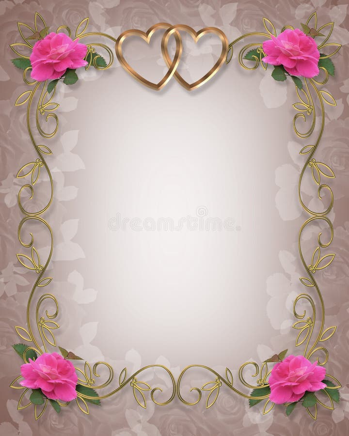 Pink Roses Wedding Border stock illustration Pink Roses Wedding Border stock illustration