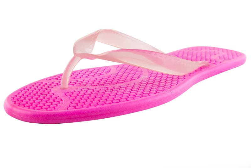 Pink Rubber Flip-flops Isolated Stock Photo - Image of purple, foot ...