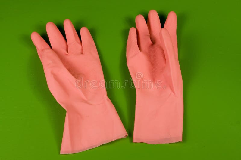 Pink rubber gloves stock image. Image of protective, isolated 6335013