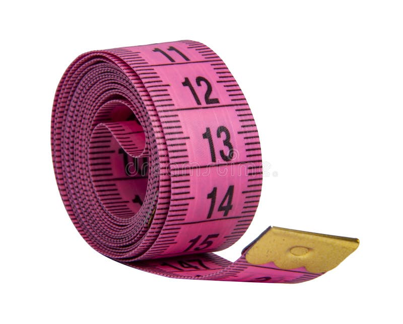 Pink Rubber Tape Measure for Sewing Cloth or Fabric Isolated on the White  Stock Photo - Image of number, rolled: 186432470
