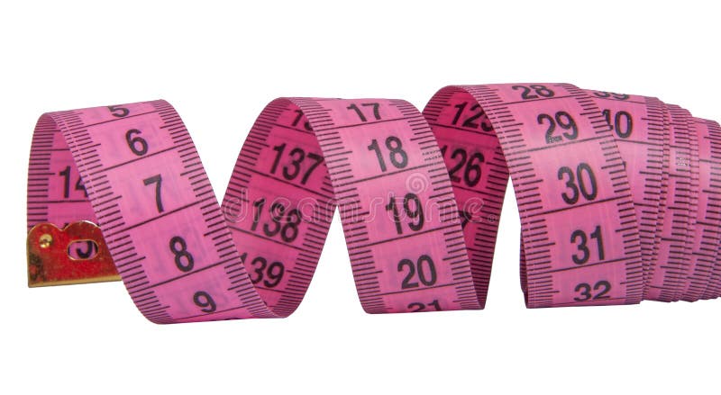 Pink Rubber Tape Measure For Sewing Cloth Or Fabric Isolated On The White Stock Image Image Of Blue Size 186387721