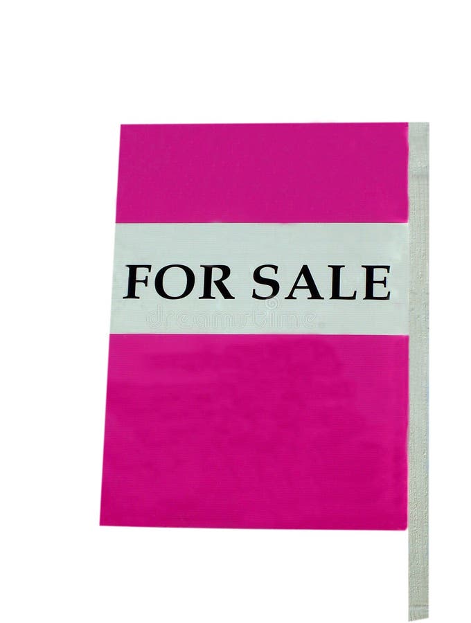 Pink for sale sign stock image. Image of sign, outdoors 6788787
