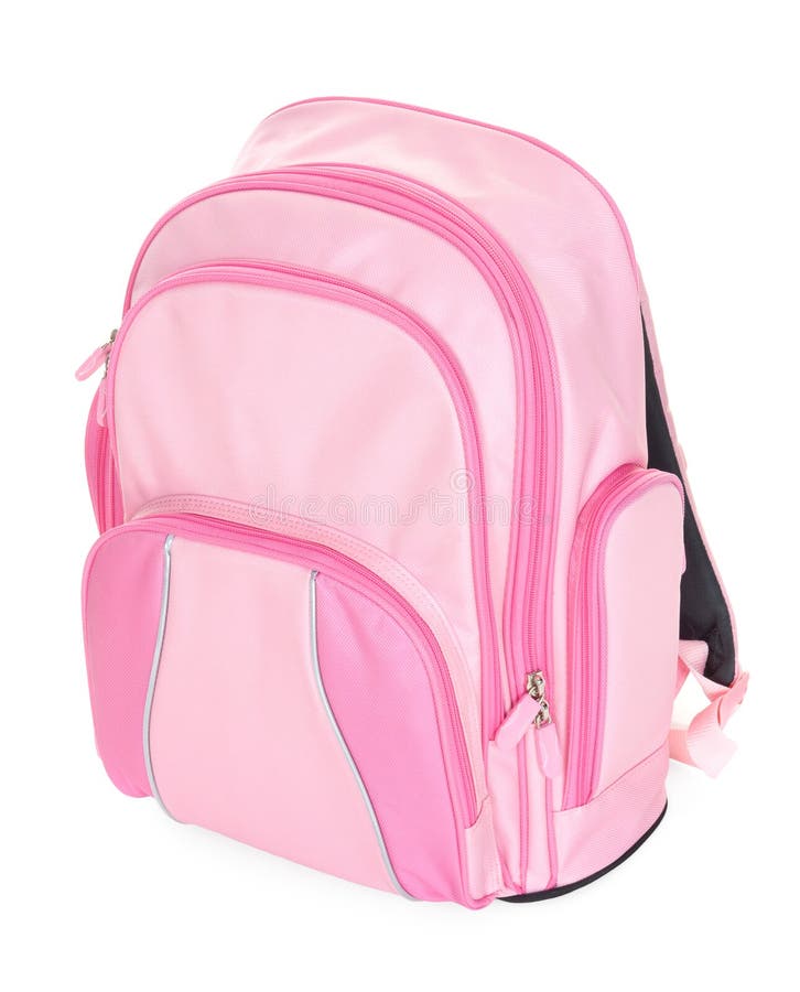 Pink school backpack royalty free stock photos