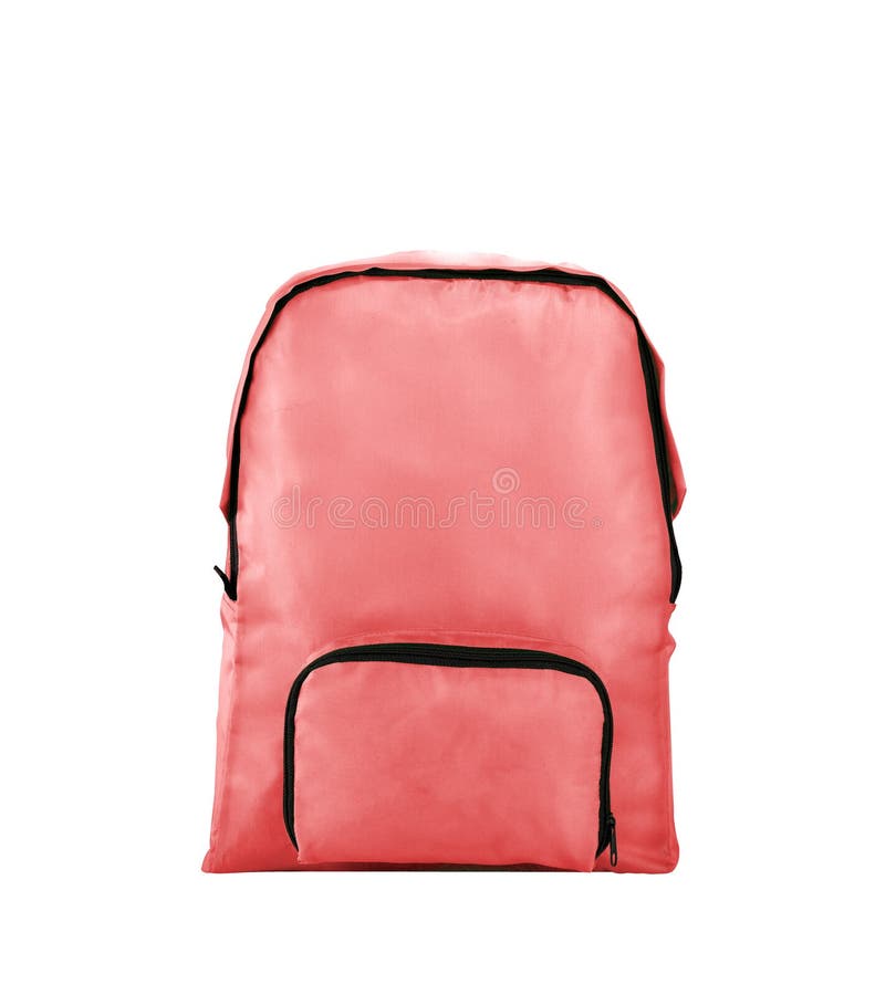 Pink school backpack stock photo. Image of white, university 65597340