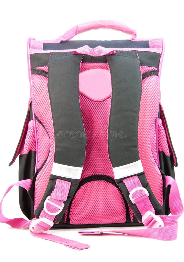 Pink school backpack stock photo. Image of back, zipper 86458908