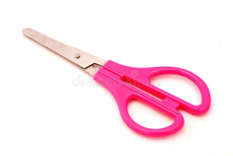 Pink Scissors Isolated On White Background Stock Photo