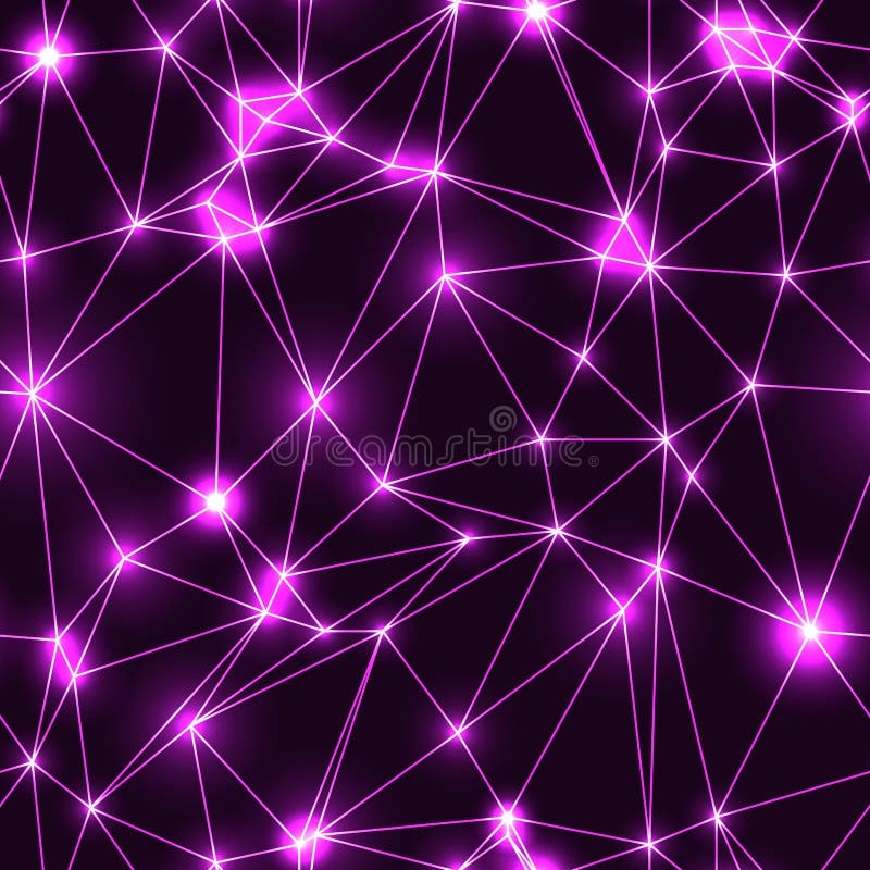 Pink Seamless Pattern with Neon Triangles Stock Vector Illustration