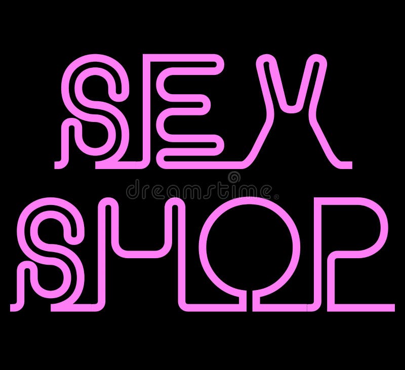 Pink sex shop sign. 
