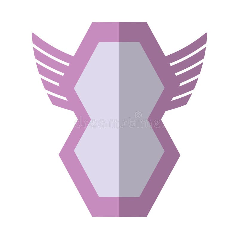 pink shield winged shape geometric badge shadow stock illustration pink shield winged shape geometric badge shadow stock illustration