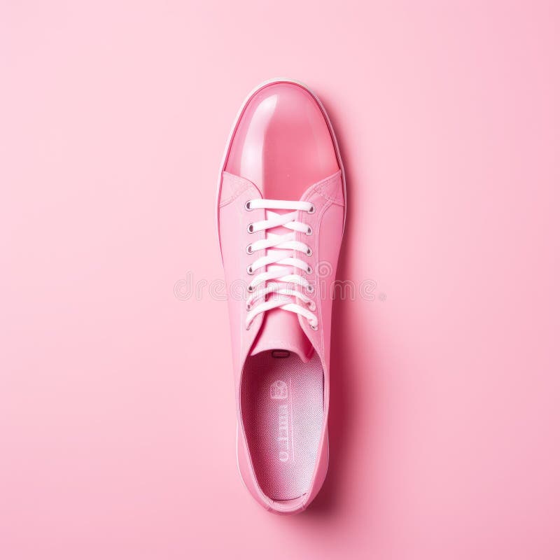 Pink Shoe with White Laces - Glossy Finish - Patrick Demarchelier Stock ...