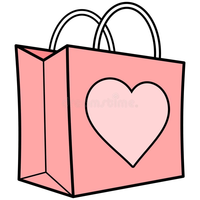 Pink Shopping Bag With Heart Royalty Free Vector Image | vlr.eng.br