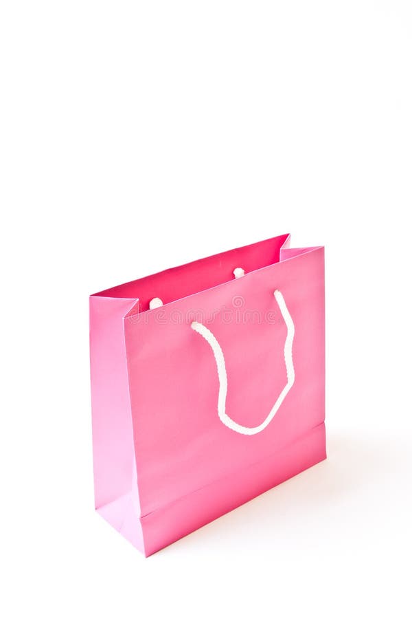 Pink shopping paper bag stock image. Image of disposable 19048825