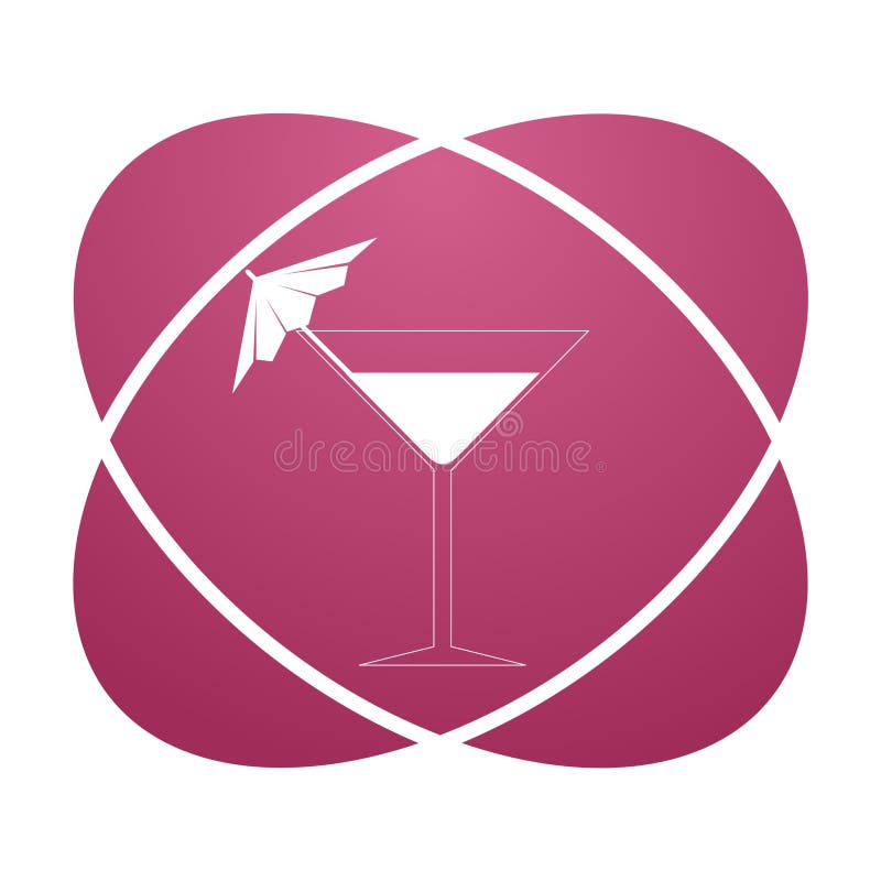 Pink sign martini glass stock vector. Illustration of fashion 93152153
