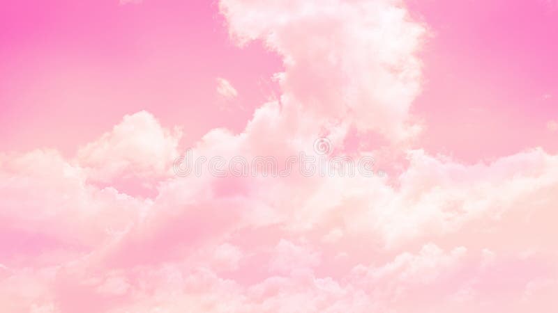 Pink Sky with White Clouds Background Stock Image - Image of banner ...