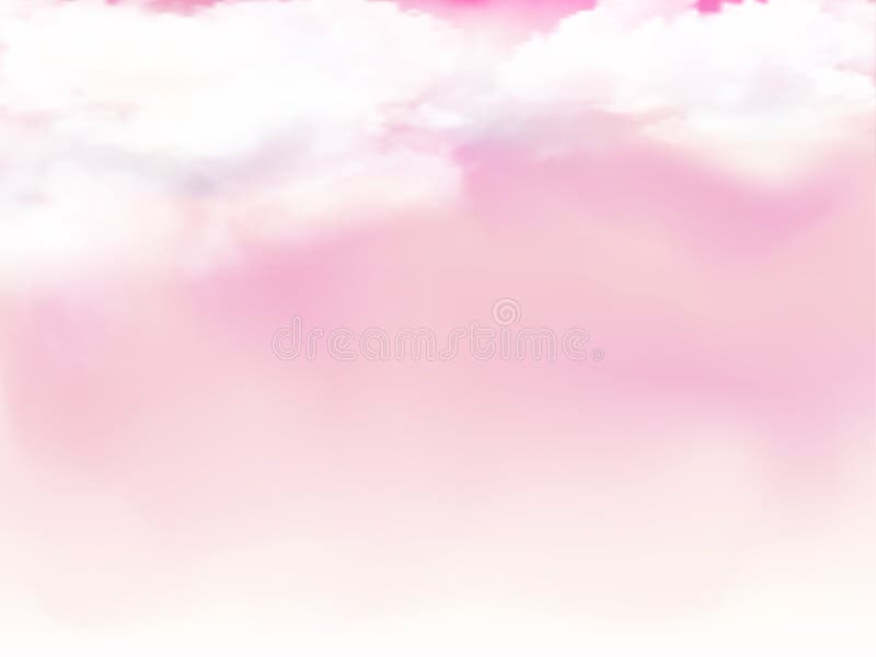 Pink sky and white cloud detail in background with copy space. Sugar cotton pink clouds vector design background. Sky Nature