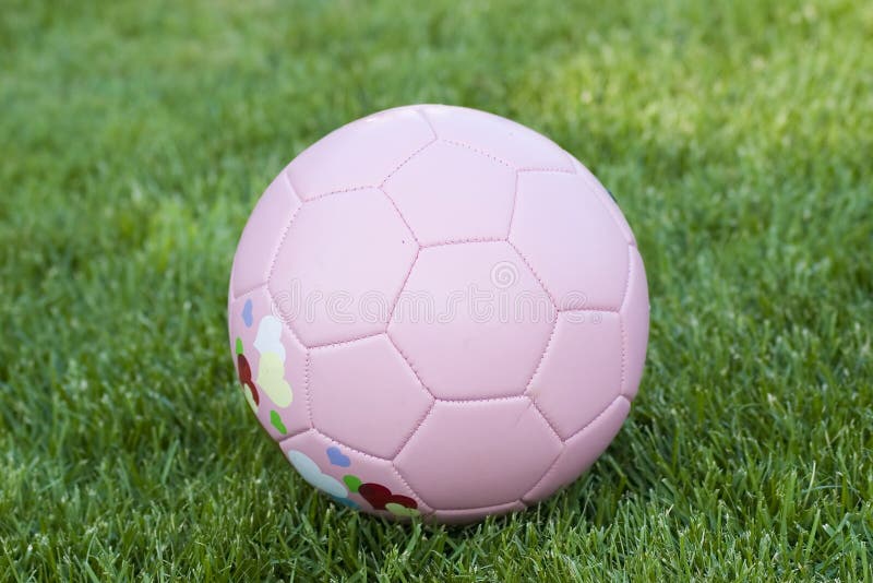 Pink Soccer ball stock photo. Image of exercise, lawn 2488880