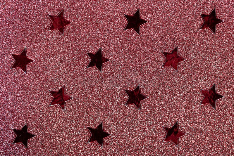 Pink Stars Pattern Background, Effect Glitter Particles Stock Image