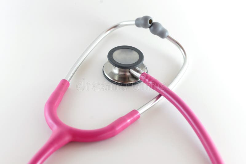 A Pink Stethoscope Is Seen On A White Background Stock Image Image of
