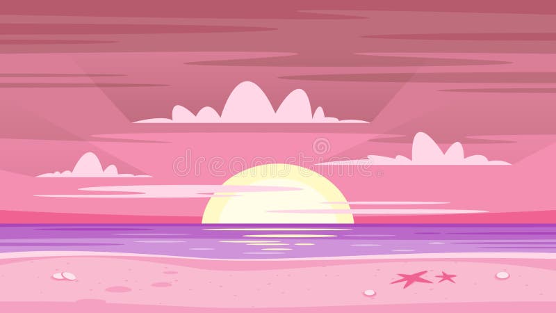 Pink sunset background. stock vector. Illustration of panorama - 116462892