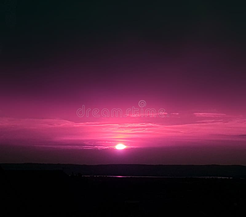 Pink sunset stock photo. Image of background, black - 125281930