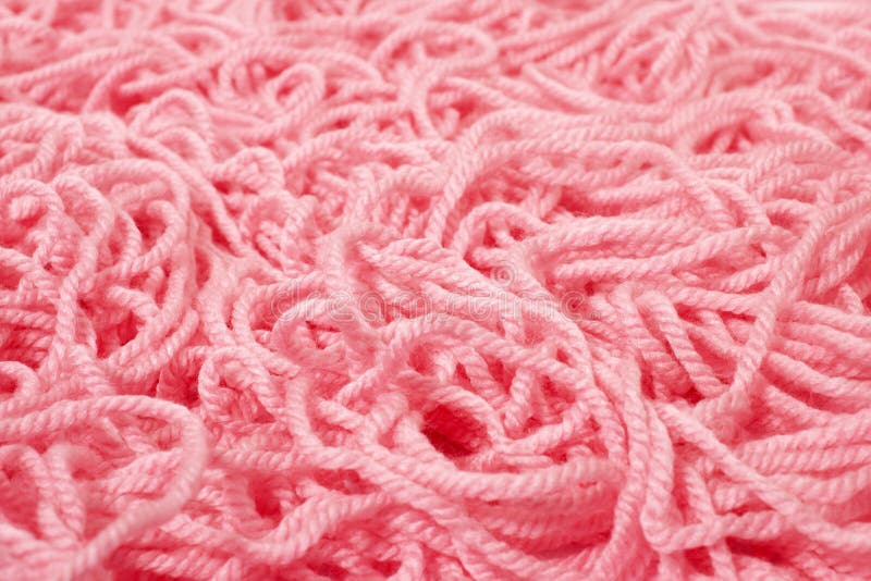 Pink tangled knitting yarn stock photo. Image of crochet 225954878