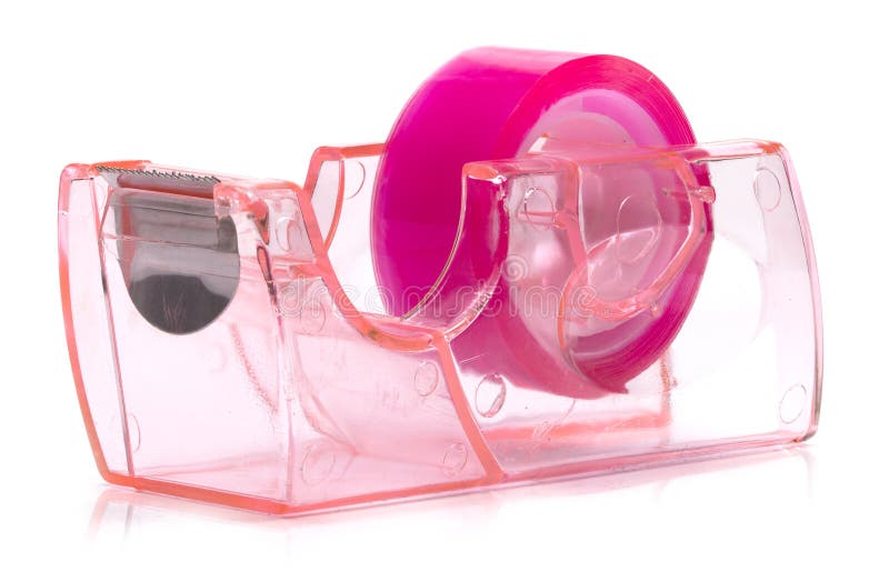 Pink Plastic Tape Dispenser Stock Photo Image of seal, transparent