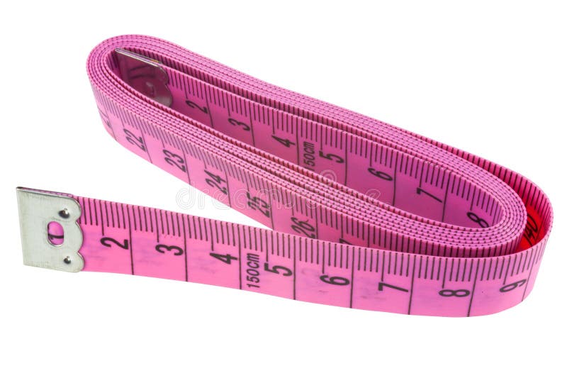 Pink Tape Measure on White Background Stock Photo - Image of dieting, inch:  48560744