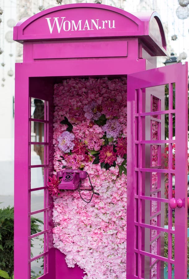 London Phone Box Pink Wall Art Pink Telephone Booth London 