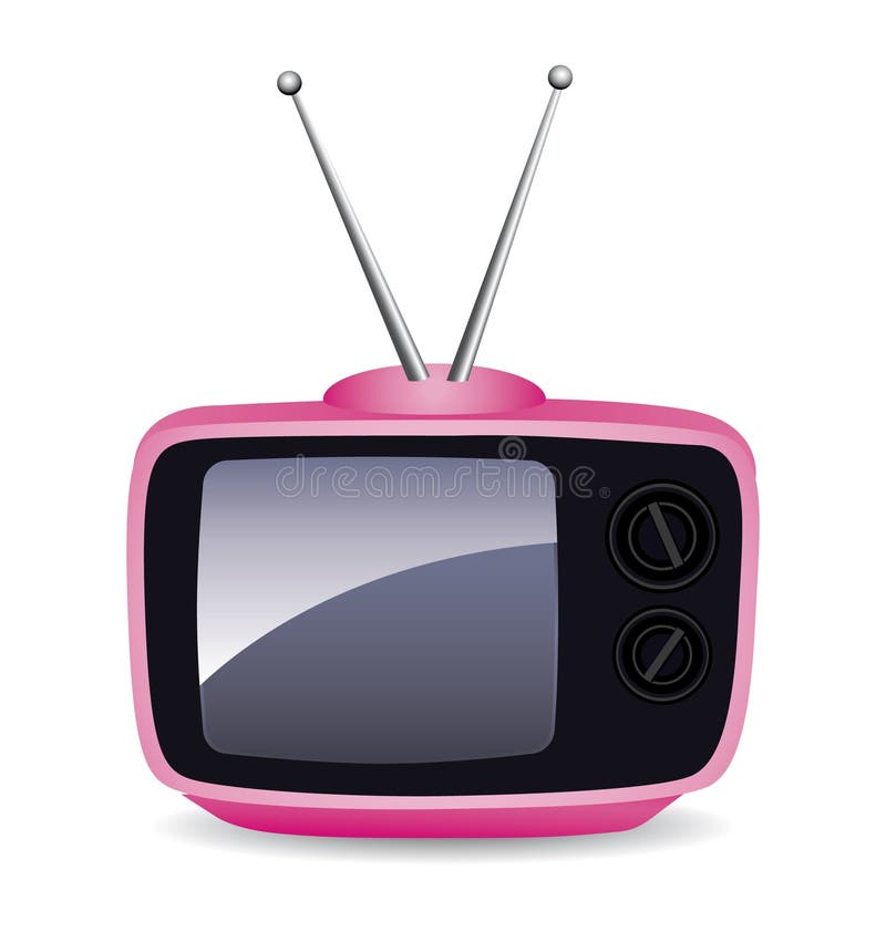 Pink television stock vector. Image of electronics, fashioned 10551903