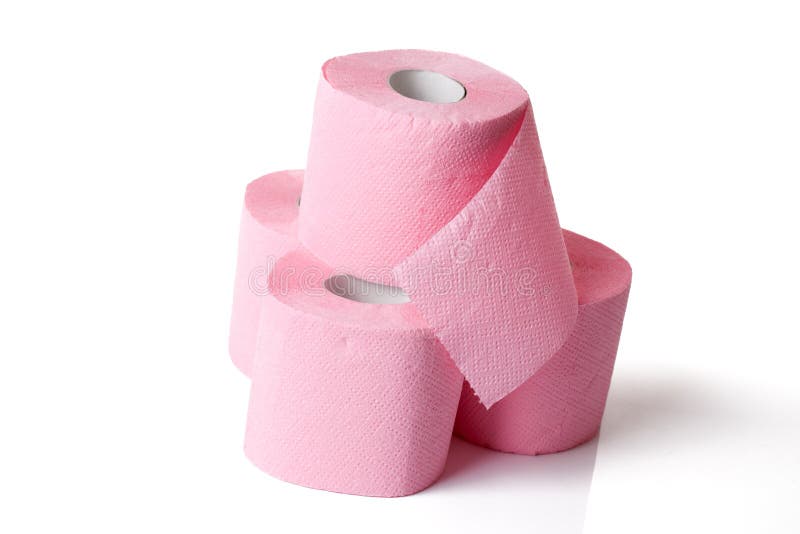 Pink toilet paper stock photo. Image of toiletries, clean 15037648