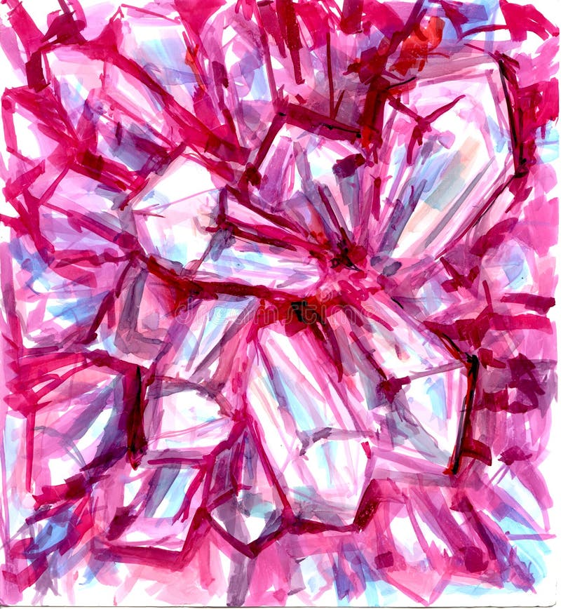 Pink Topaz Crystal Drawing Inks Stock Illustrations 3 Pink Topaz Crystal Drawing Inks Stock