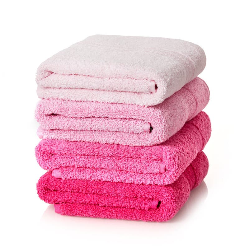 Folded pink towels stock photo. Image of colors, folded 203233116