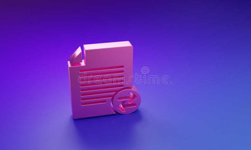 Pink Transfer files icon isolated on purple-blue background. Copy files, data exchange, backup, PC migration, file royalty free illustration