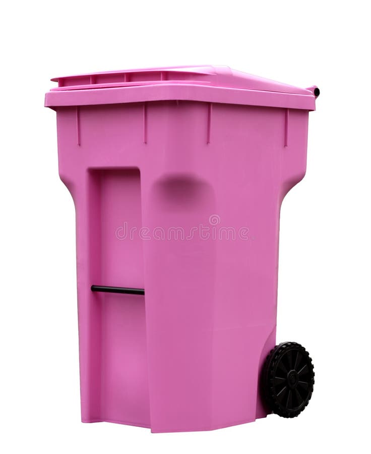 Pink Trash Can stock photo. Image of environment, white 16311640