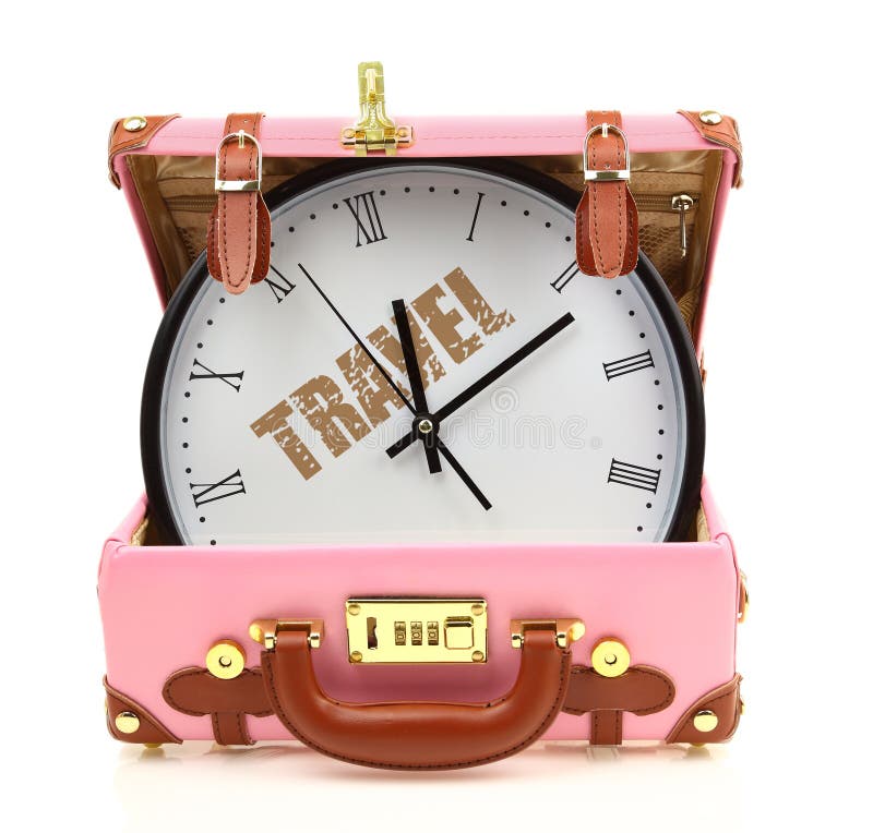 Pink travel suitcase royalty free stock photography