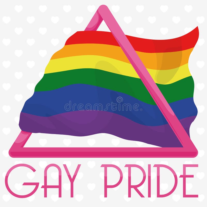 Pink Triangle And Rainbow Flag For Gay Pride Vector Illustration Stock