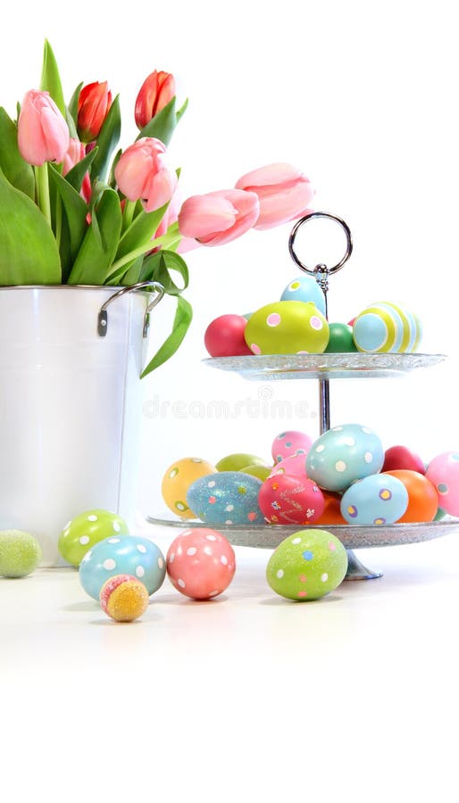 Colorful Easter Eggs With Sign In A Field Stock Photo - Image of ...