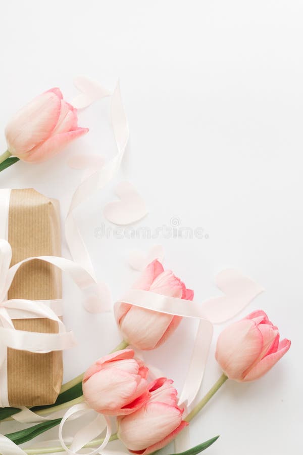 Light Pink Ribbon White Background Copy Stock Photo 2350567259