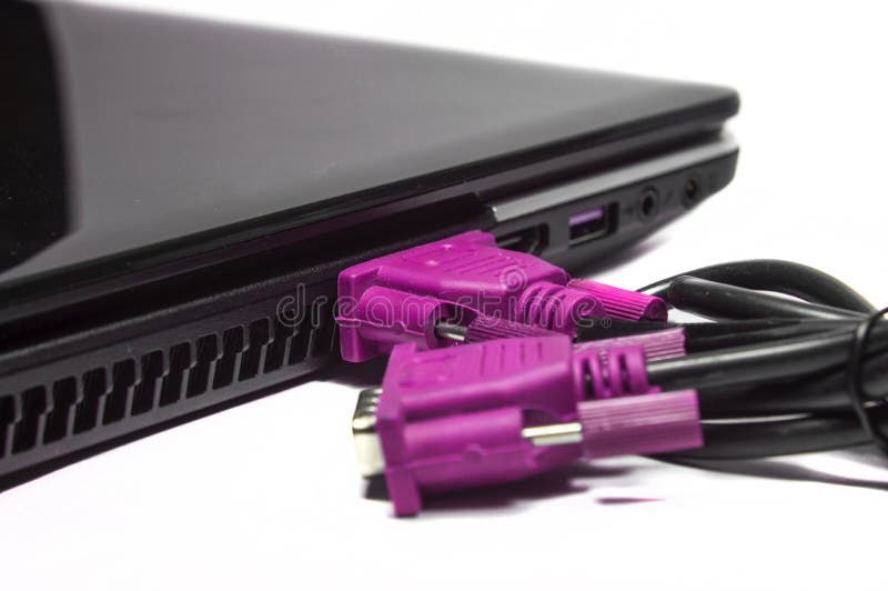 Pink VGA cable stock photo. Image of connector, graphic 33431318