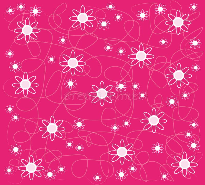 Pink wallpaper with flowers