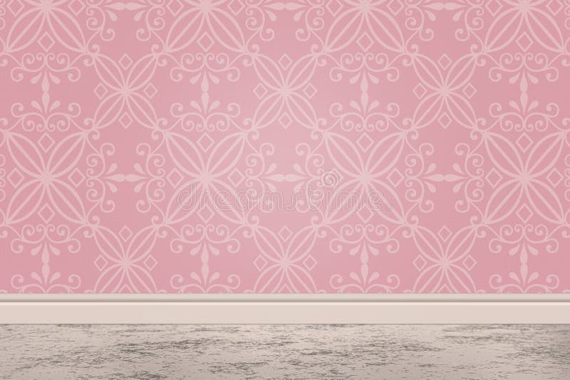 Pink Wallpaper and Floor in Room Stock Photo Image of apartment