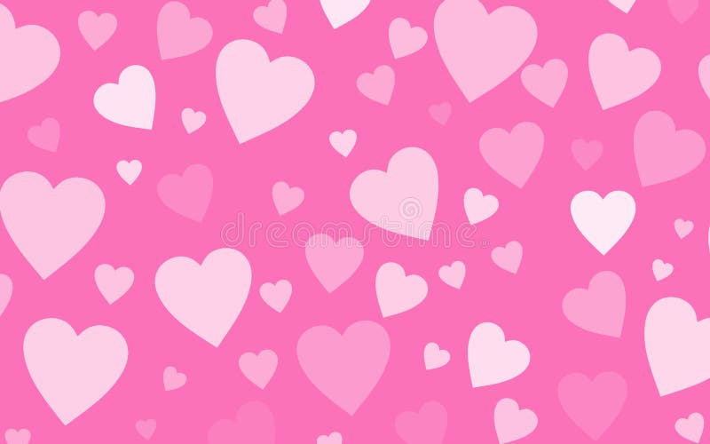Pink Wallpaper With White Hearts Stock Illustration - Image: 41026430